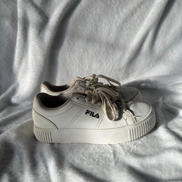 FILA Chunky Women's White Leather Panache Sneakers Size 7 - Picture 3 of 7
